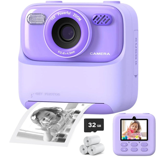 Kids Instant Camera  HD Photo Printing with 32GB Storage - Product showcase