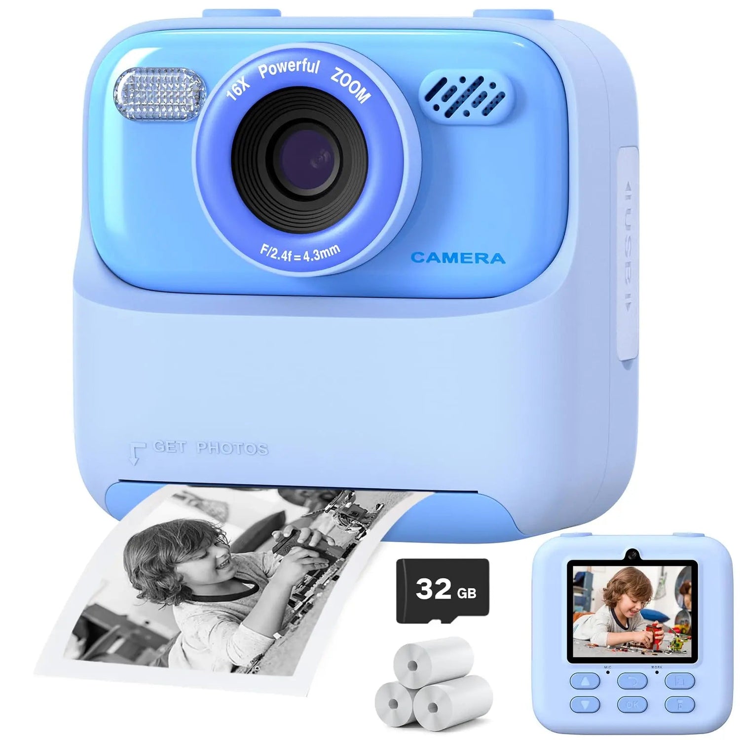 Kids Instant Camera  HD Photo Printing with 32GB Storage - Product detail 11
