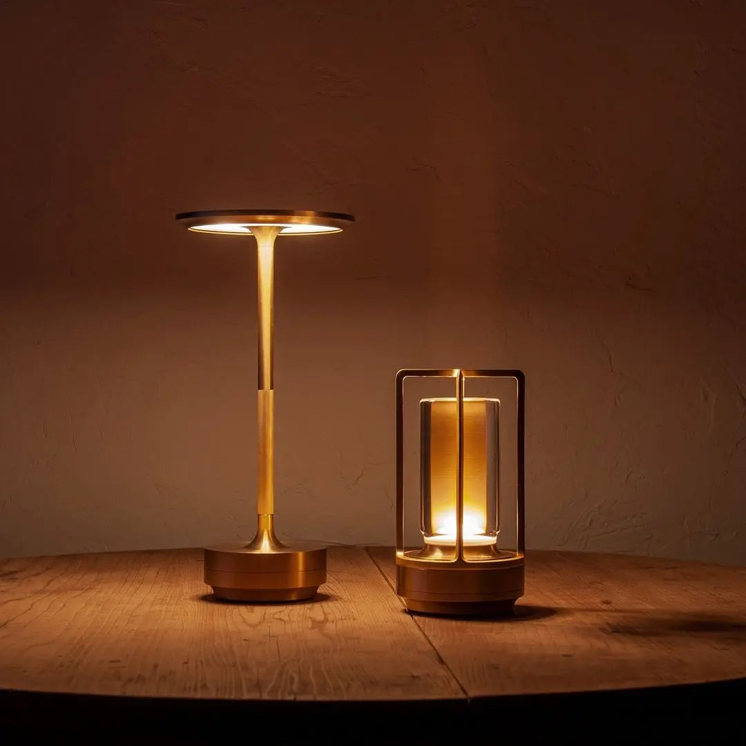 Modern Glass Lantern  Brass Frame with Touch Control - Product example