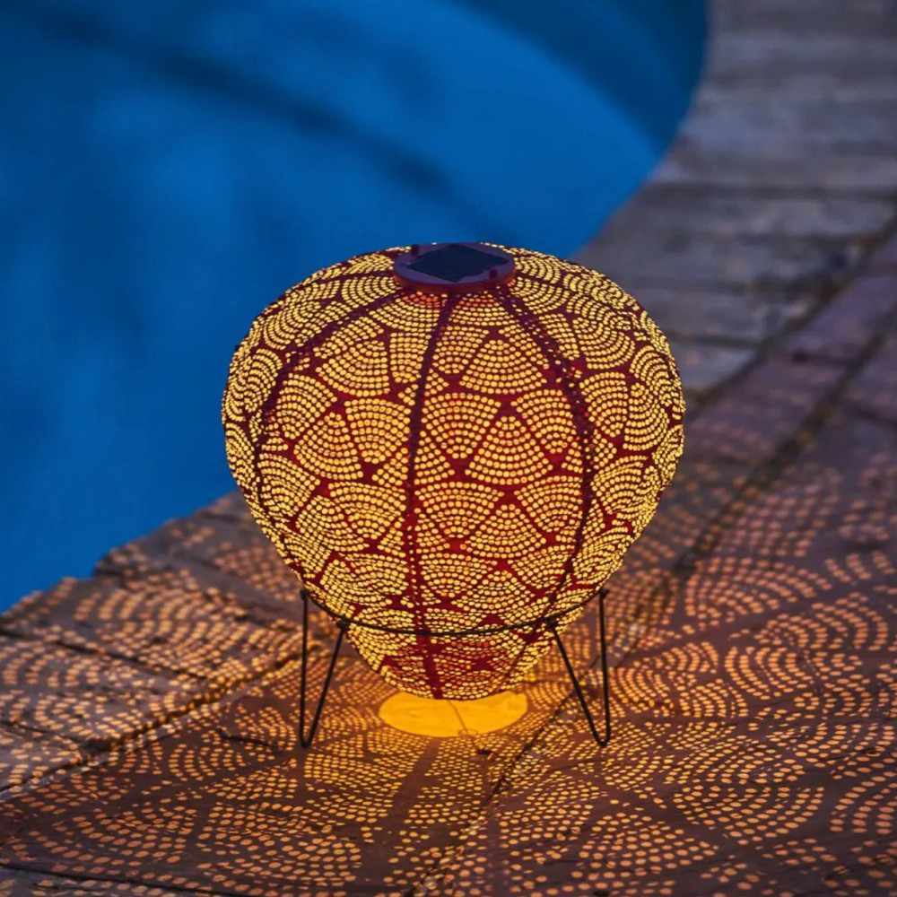 Solar Garden Lantern  Balloon Shape Metal Design - Product example