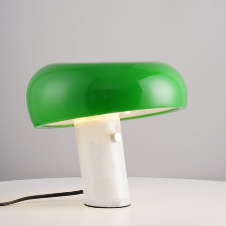 Modern Marble Table Lamp  Carrara Base Black Dome Shade - Product detail 98