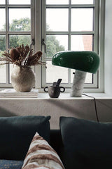 Modern Marble Table Lamp  Carrara Base Black Dome Shade - Product detail 27