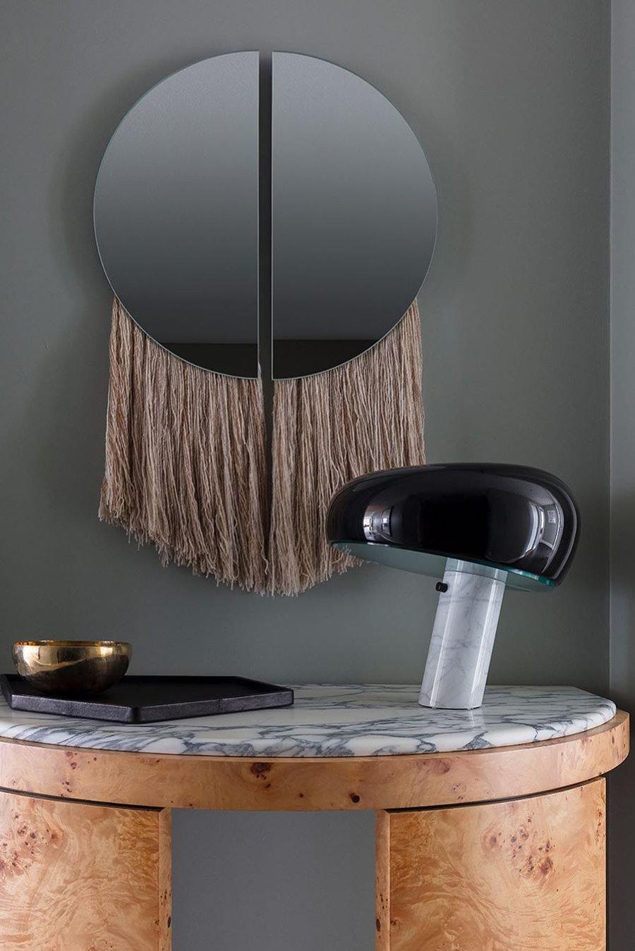 Modern Marble Table Lamp  Carrara Base Black Dome Shade - Product detail 31