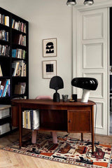 Modern Marble Table Lamp  Carrara Base Black Dome Shade - Product detail 36