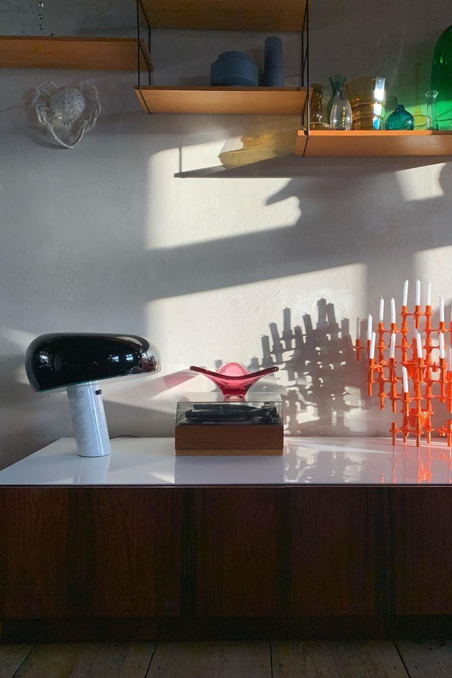 Modern Marble Table Lamp  Carrara Base Black Dome Shade - Product detail 38