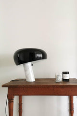 Modern Marble Table Lamp  Carrara Base Black Dome Shade - Product detail 42