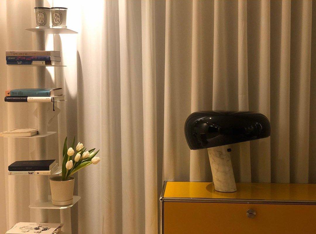 Modern Marble Table Lamp  Carrara Base Black Dome Shade - Product detail 52