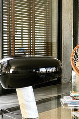 Modern Marble Table Lamp  Carrara Base Black Dome Shade - Product detail 17