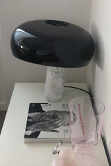 Modern Marble Table Lamp  Carrara Base Black Dome Shade - Product detail 58