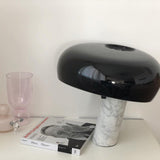 Modern Marble Table Lamp  Carrara Base Black Dome Shade - Product detail 59