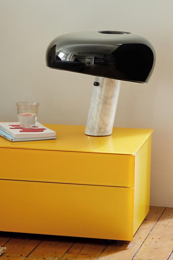 Modern Marble Table Lamp  Carrara Base Black Dome Shade - Product detail 61
