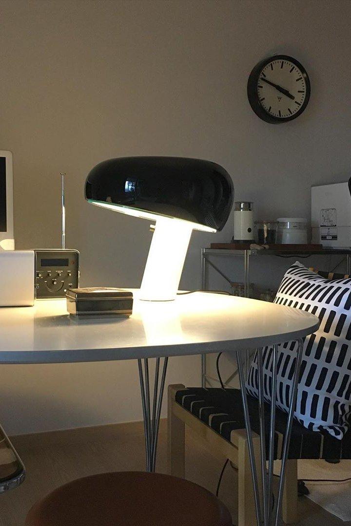 Modern Marble Table Lamp  Carrara Base Black Dome Shade - Product detail 68