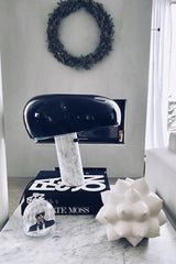 Modern Marble Table Lamp  Carrara Base Black Dome Shade - Product detail 73