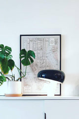 Modern Marble Table Lamp  Carrara Base Black Dome Shade - Product detail 76