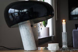 Modern Marble Table Lamp  Carrara Base Black Dome Shade - Product detail 20
