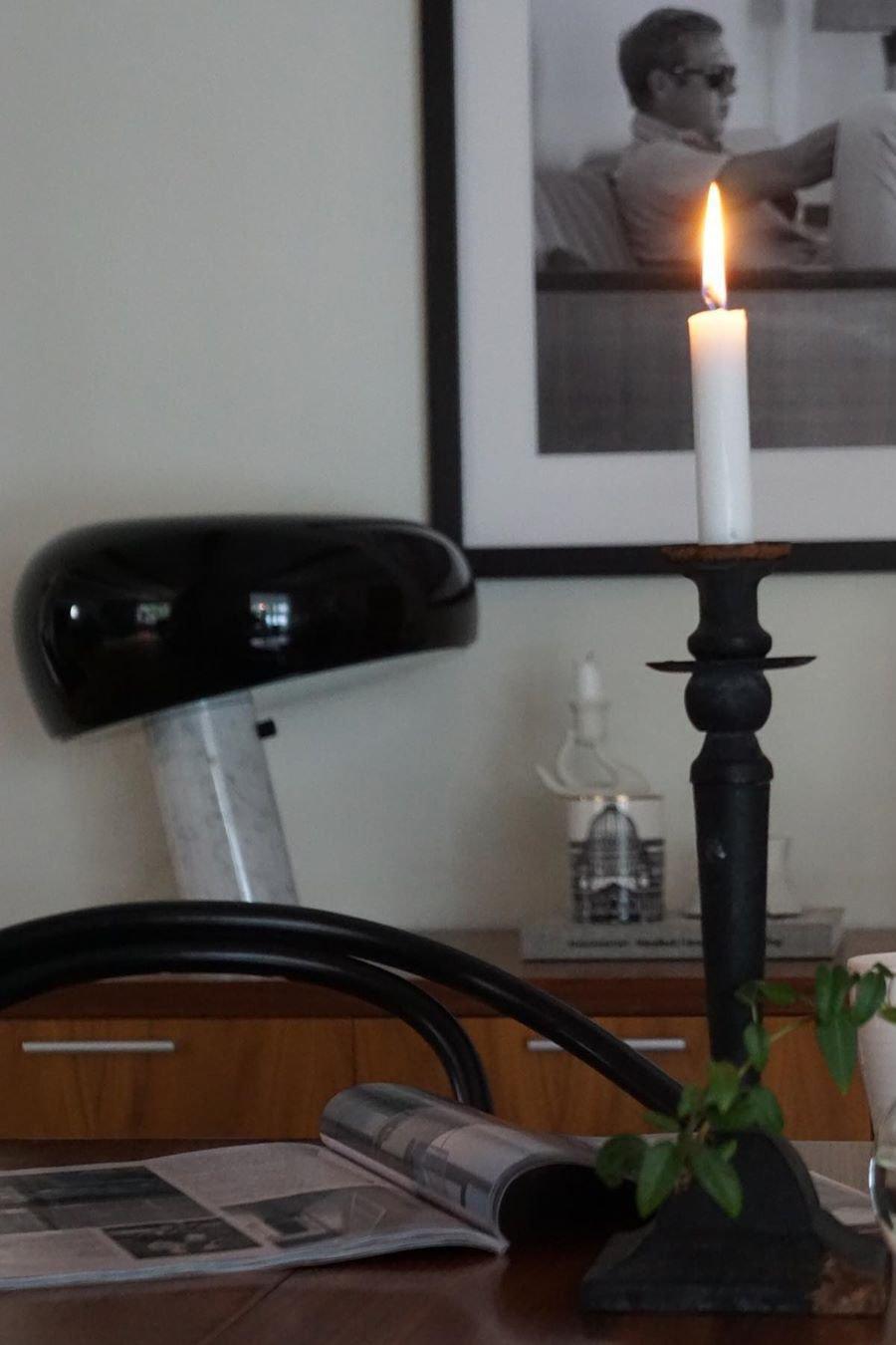 Modern Marble Table Lamp  Carrara Base Black Dome Shade - Product detail 21