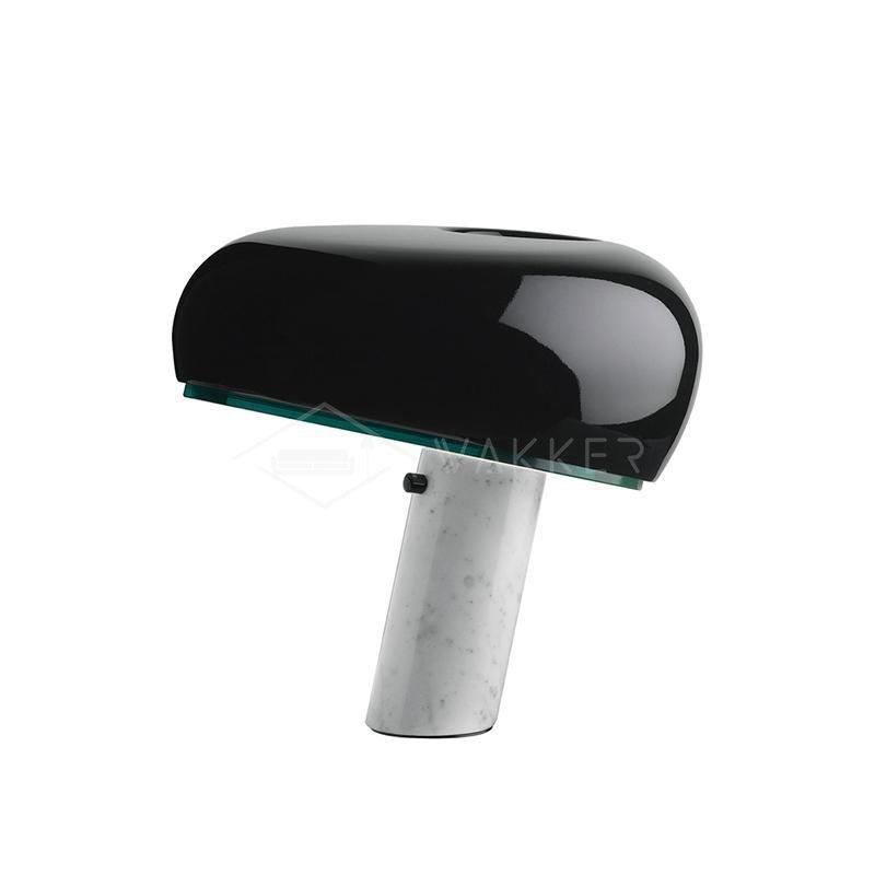 Modern Marble Table Lamp  Carrara Base Black Dome Shade - Product detail 57