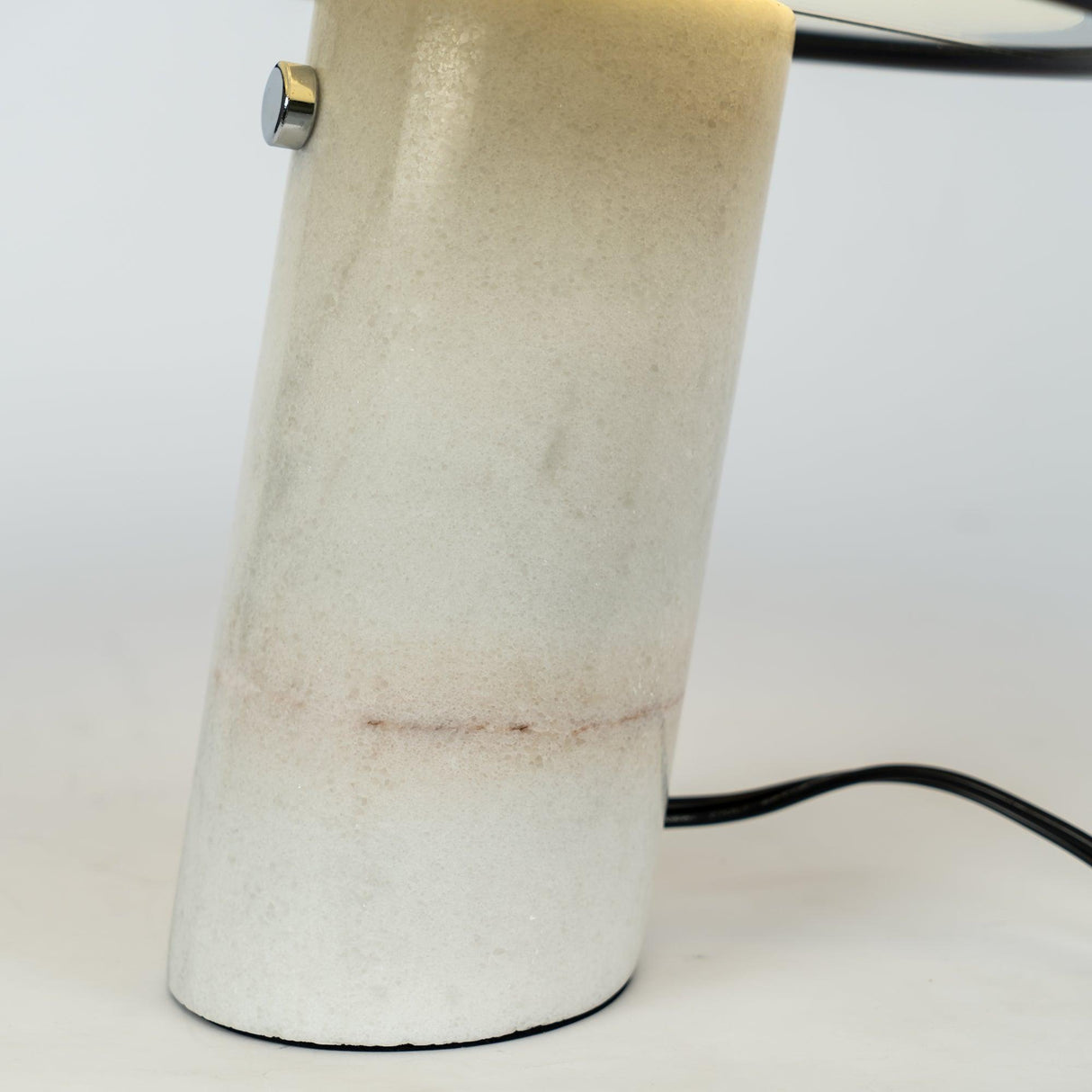 Modern Marble Table Lamp  Carrara Base Black Dome Shade - Product detail 87