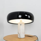 Modern Marble Table Lamp  Carrara Base Black Dome Shade - Product detail 88