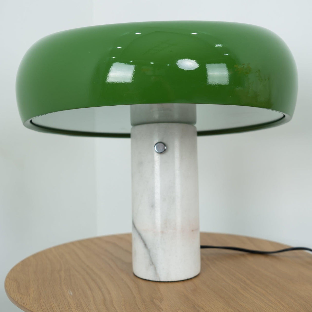 Modern Marble Table Lamp  Carrara Base Black Dome Shade - Product detail 89