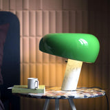 Modern Marble Table Lamp  Carrara Base Black Dome Shade - Product example