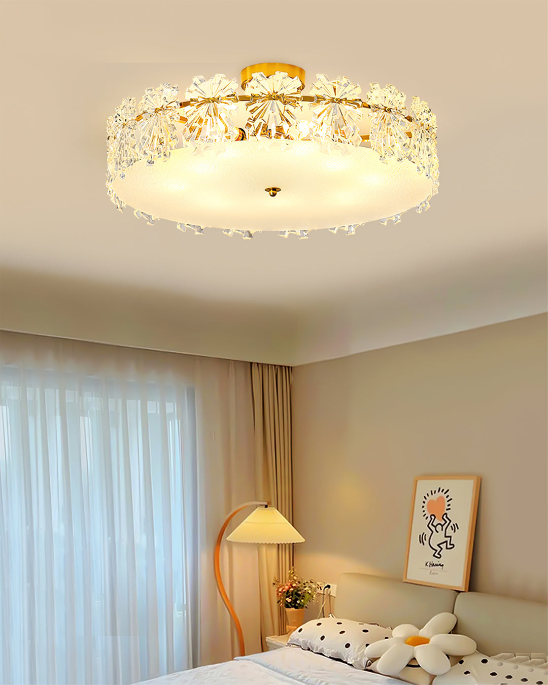 Crystal Ceiling Light  Snowflake Glass Design - Product detail 7
