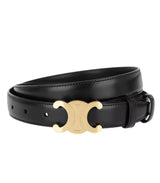 Designer Leather Belt  Gold Double C Buckle - Product showcase