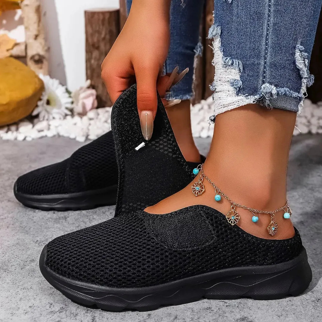 Womens Adjustable Mesh Slippers  Velcro Closure For Sensitive Feet - Product detail 6