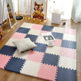 Modern Foam Play Mat  Blue Gray Checkerboard Pattern - Product detail 5