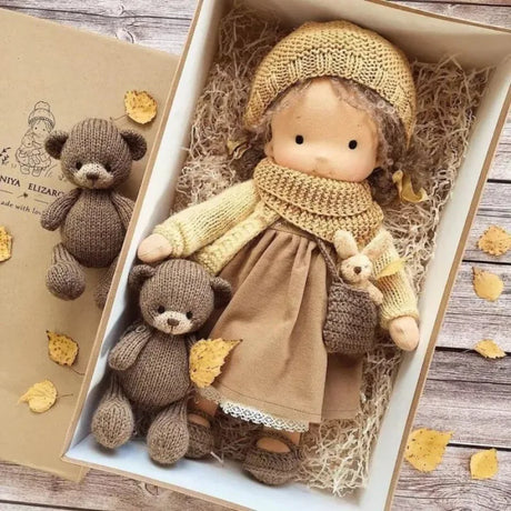 Waldorf Cotton Plush Doll  Handmade Knit Outfit with Gift Box - Product detail 11
