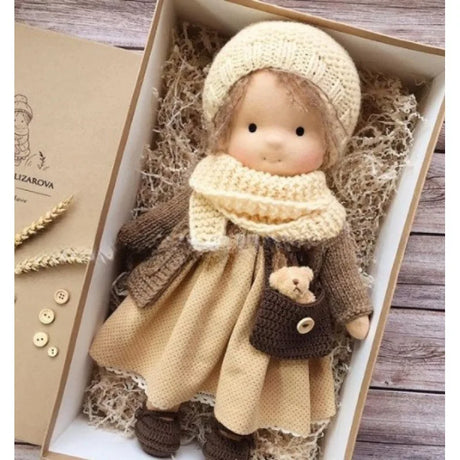 Waldorf Cotton Plush Doll  Handmade Knit Outfit with Gift Box - Product detail 13