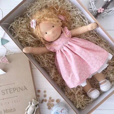 Waldorf Cotton Plush Doll  Handmade Knit Outfit with Gift Box - Product detail 14