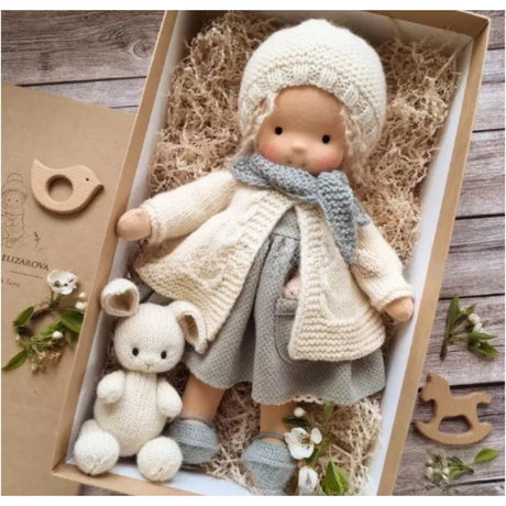 Waldorf Cotton Plush Doll  Handmade Knit Outfit with Gift Box - Product detail 18