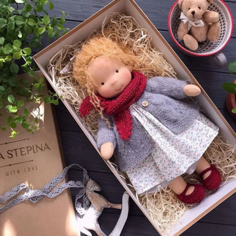 Waldorf Cotton Plush Doll  Handmade Knit Outfit with Gift Box - Product detail 19