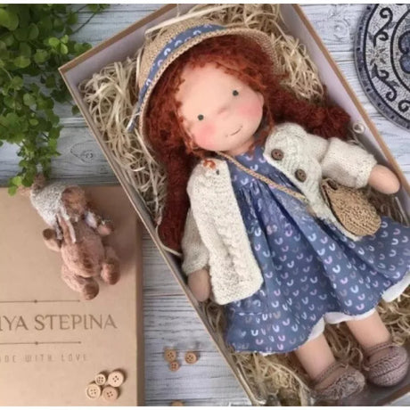 Waldorf Cotton Plush Doll  Handmade Knit Outfit with Gift Box - Product detail 22