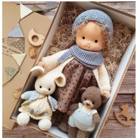 Waldorf Cotton Plush Doll  Handmade Knit Outfit with Gift Box - Product detail 23