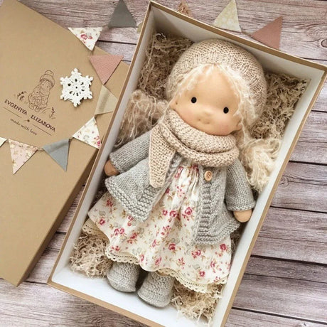 Waldorf Cotton Plush Doll  Handmade Knit Outfit with Gift Box - Product detail 24