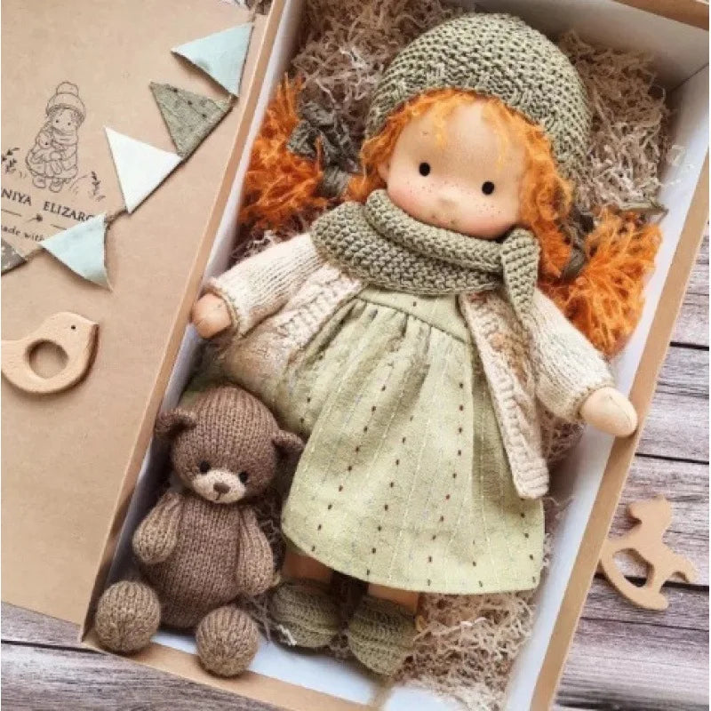 Waldorf Cotton Plush Doll  Handmade Knit Outfit with Gift Box - Product detail 28