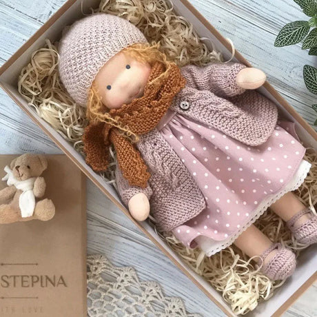 Waldorf Cotton Plush Doll  Handmade Knit Outfit with Gift Box - Product detail 30