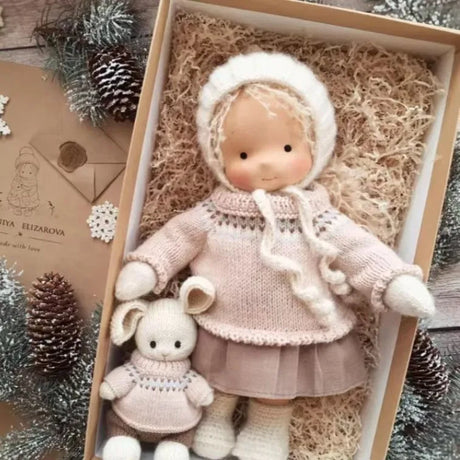 Waldorf Cotton Plush Doll  Handmade Knit Outfit with Gift Box - Product detail 32