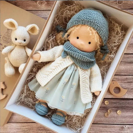 Waldorf Cotton Plush Doll  Handmade Knit Outfit with Gift Box - Product detail 40