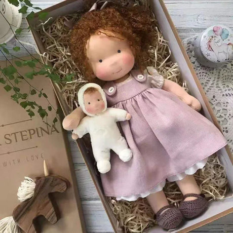 Waldorf Cotton Plush Doll  Handmade Knit Outfit with Gift Box - Product detail 8