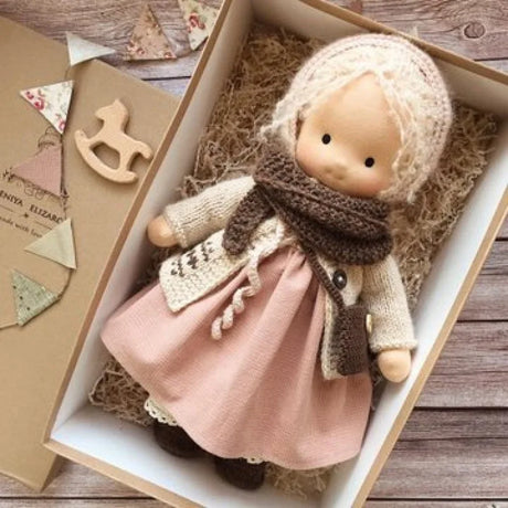 Waldorf Cotton Plush Doll  Handmade Knit Outfit with Gift Box - Product detail 9