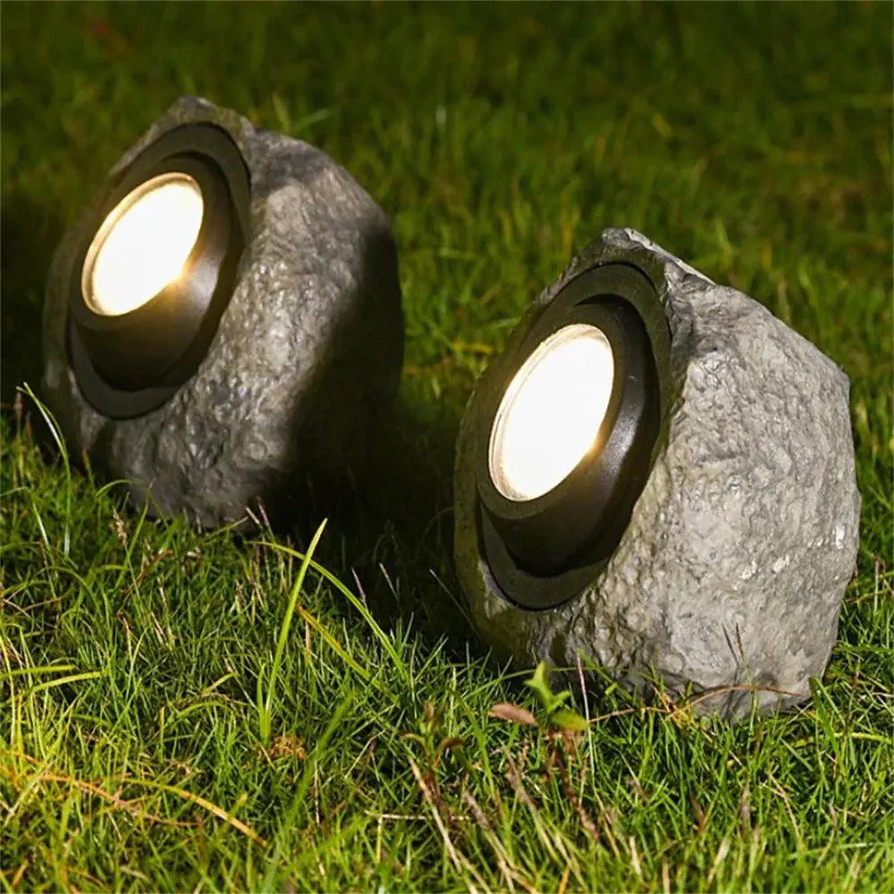 Solar Rock Light  Natural Stone Garden Illumination - Product example