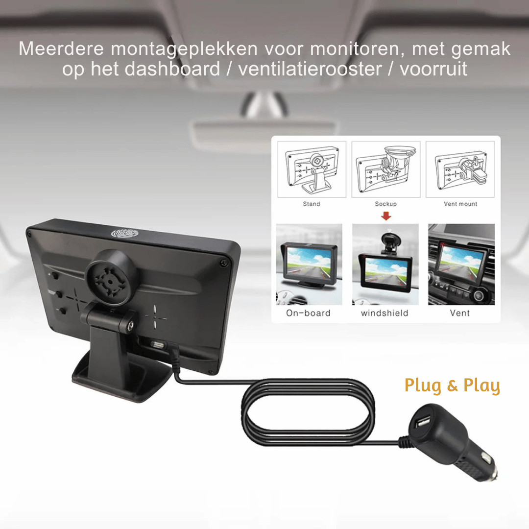 Wireless Solar Backup Camera  HD License Plate Mount with Monitor - Product detail 4