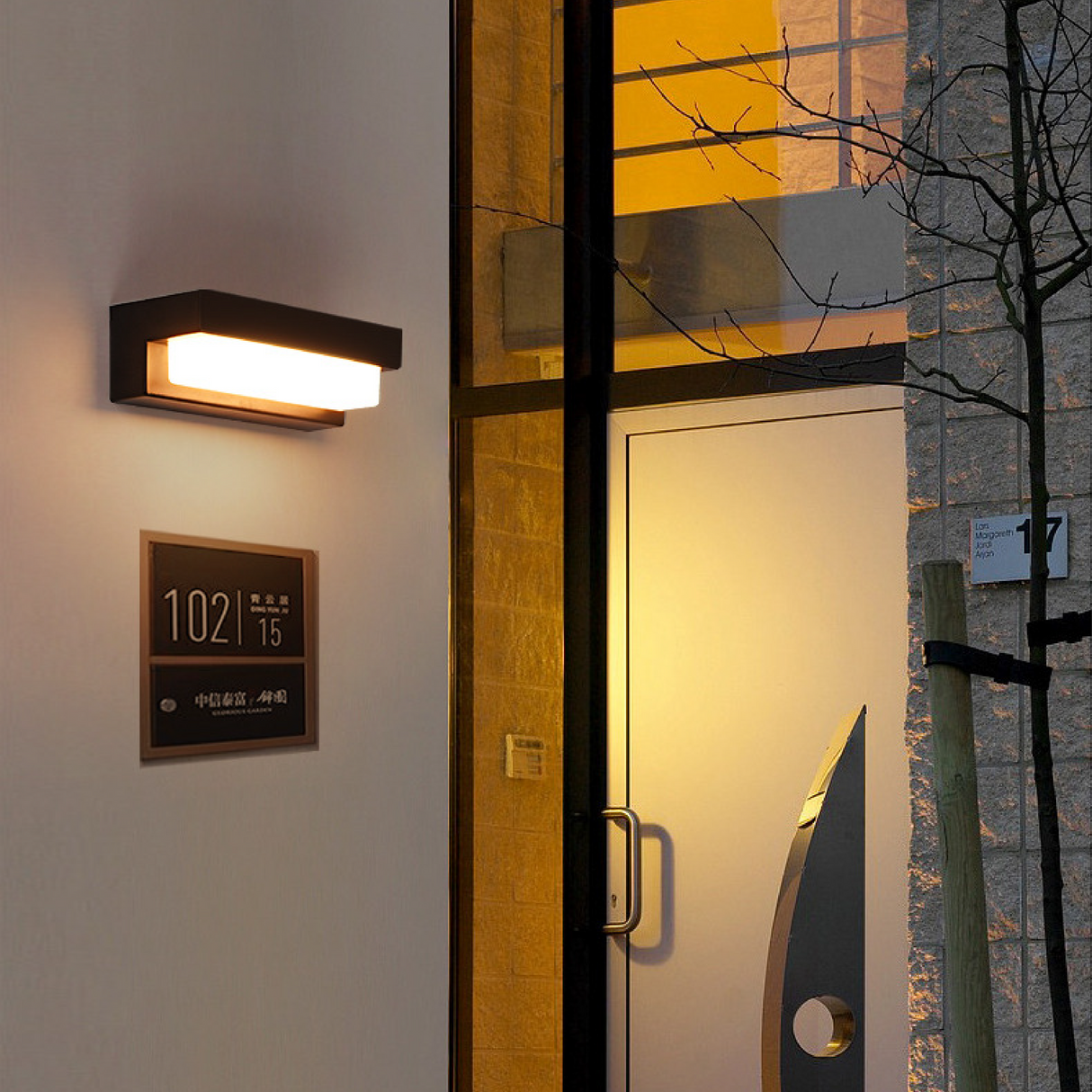 Modern Solar Wall Light  Minimalist LED Outdoor Sconce - Detailed view