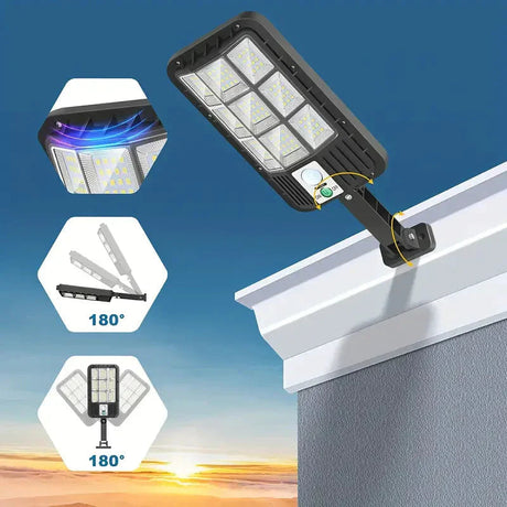 Solar Flood Light with Motion Sensor  5000 Lumen Outdoor Security Light - Product showcase