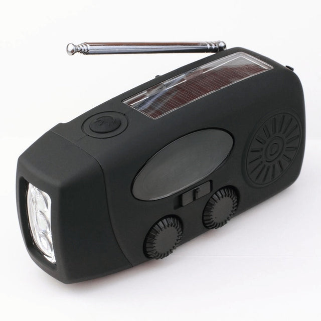 Emergency Hand Crank Radio  Solar Powered Weather Radio with LED Flashlight - Product showcase