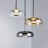 Modern Glass Pendant Light  Brass and Frosted Dome Design - Product detail 5