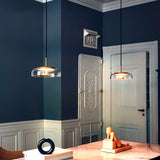 Modern Glass Pendant Light  Brass and Frosted Dome Design - Product showcase